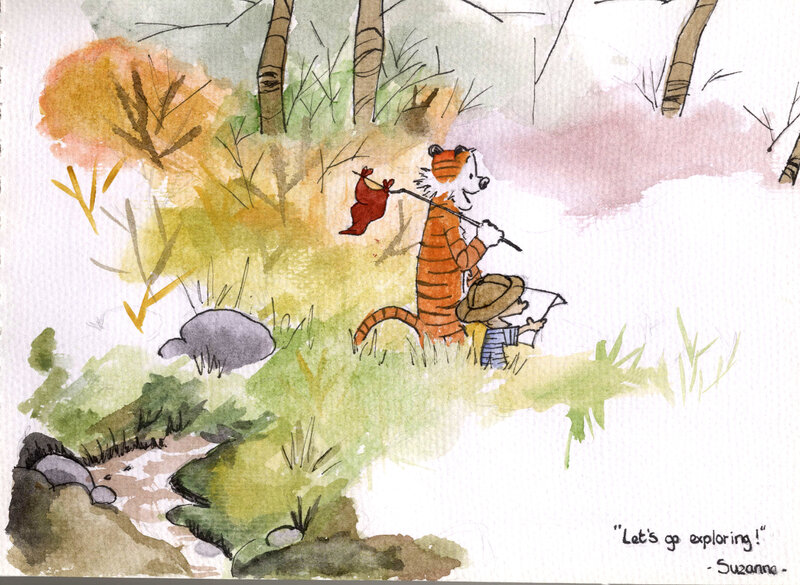 Calvin and Hobbes exploring