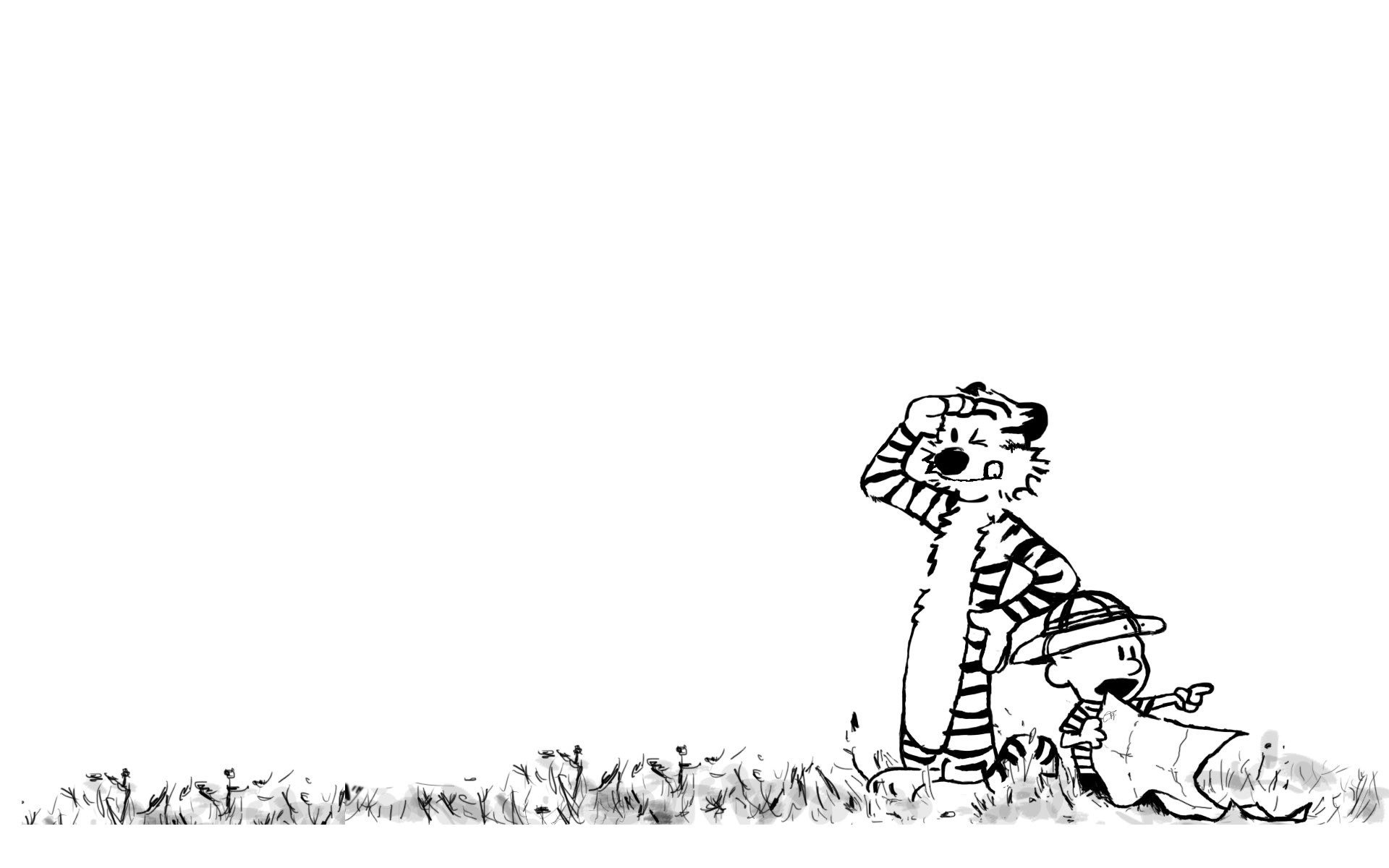 Calvin and Hobbes exploring