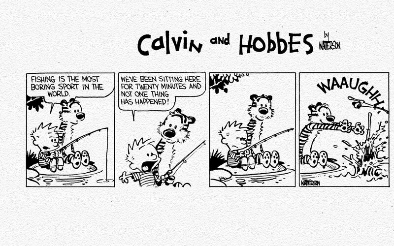 Calvin and Hobbes fishing comic