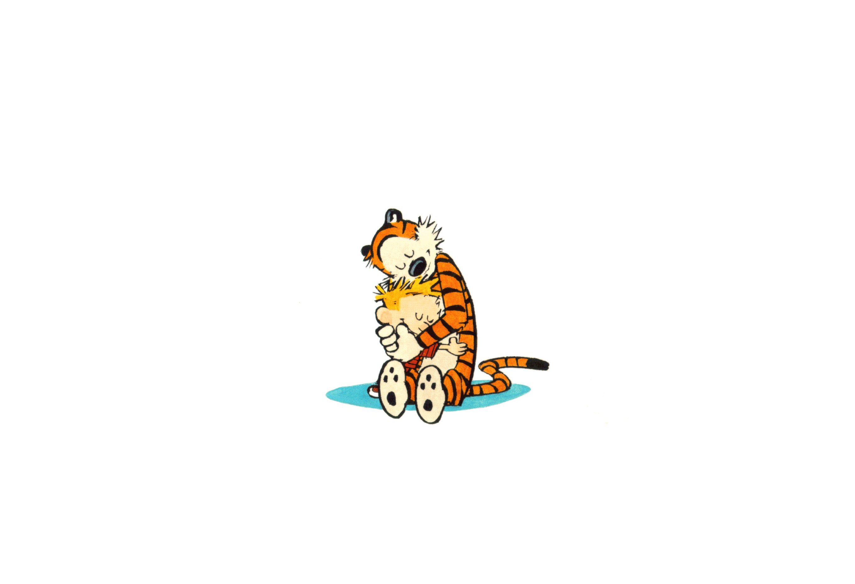 Calvin and Hobbes hug