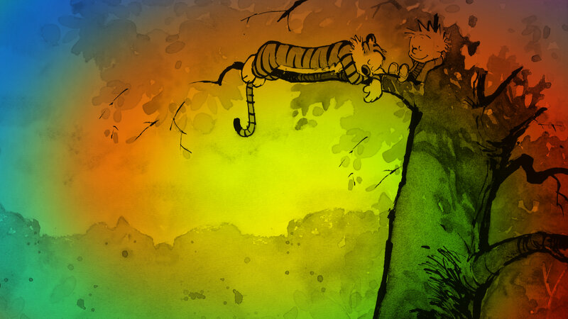 Calvin and Hobbes in a tree
