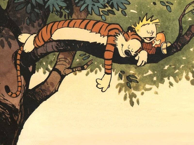 Calvin and Hobbes in a tree