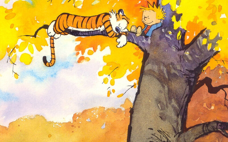 Calvin and Hobbes in autumn