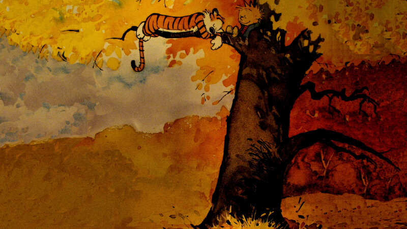 Calvin and Hobbes in autumn