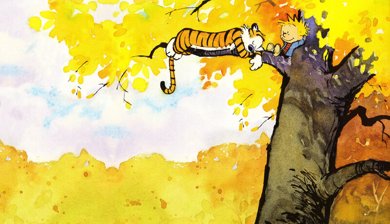 Calvin and Hobbes in autumn