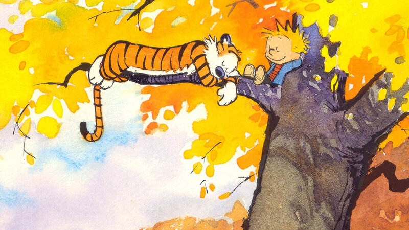 Calvin and Hobbes in autumn