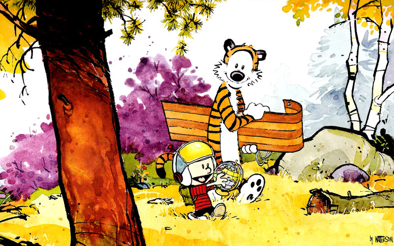 Calvin and Hobbes in autumn