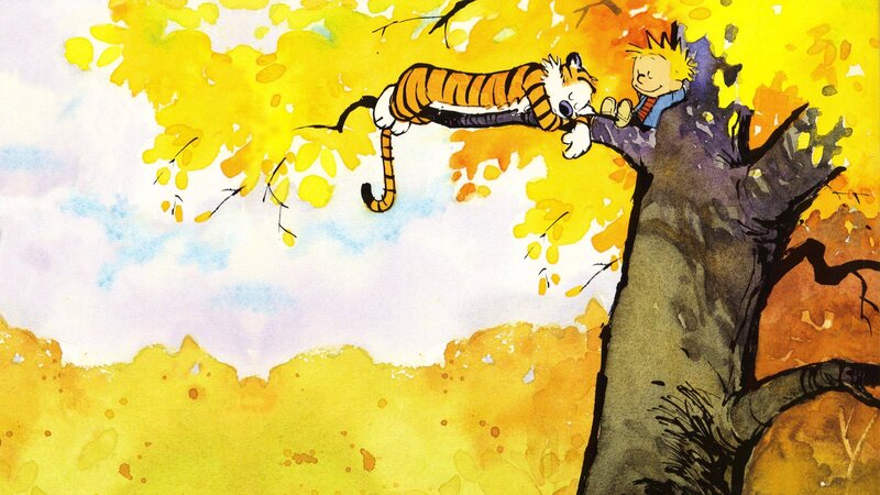 Calvin and Hobbes in autumn