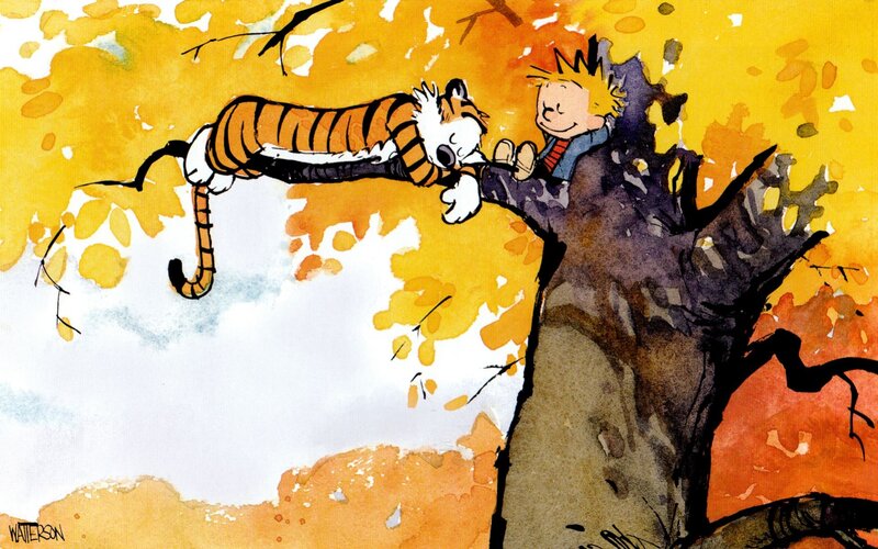 Calvin and Hobbes in autumn