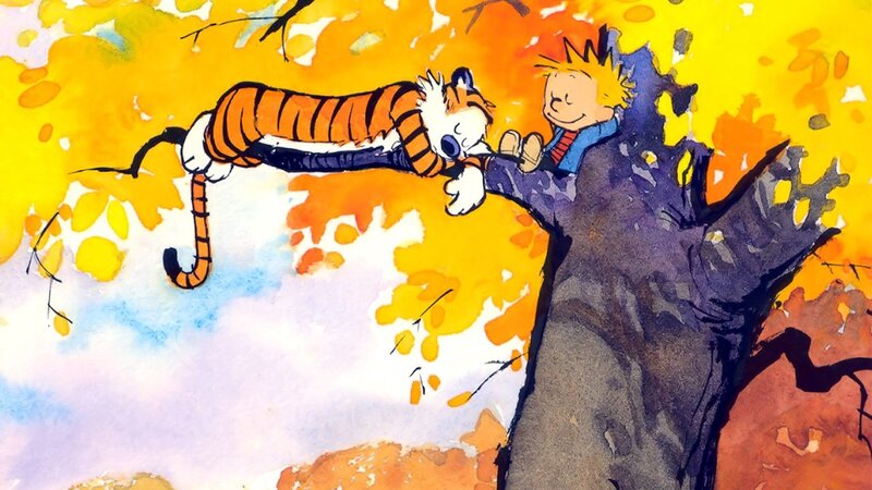 Calvin and Hobbes in autumn