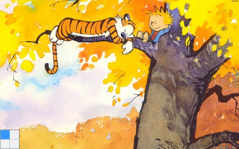 Calvin and Hobbes in autumn