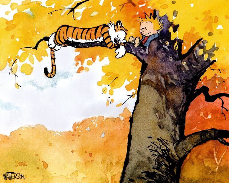 Calvin and Hobbes in autumn