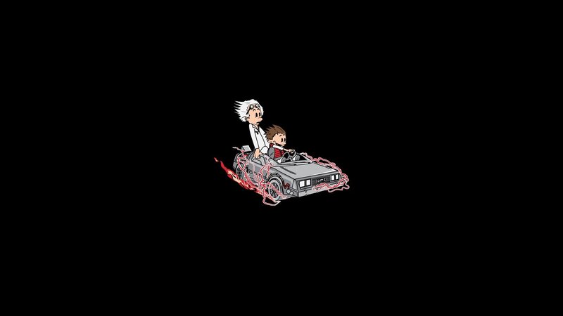 Calvin and Hobbes in Car