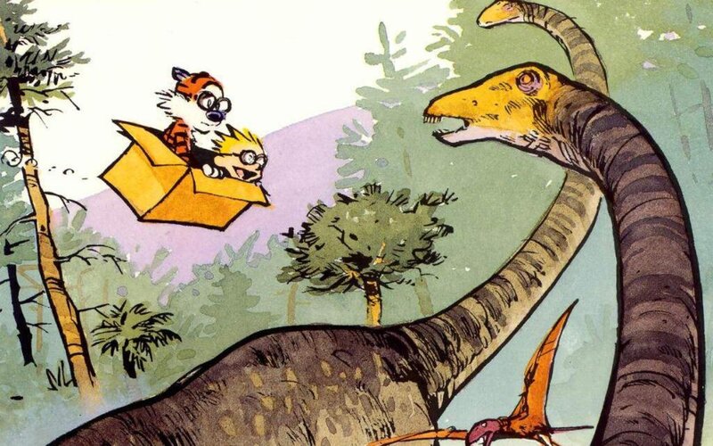 Calvin and Hobbes in prehistoric times