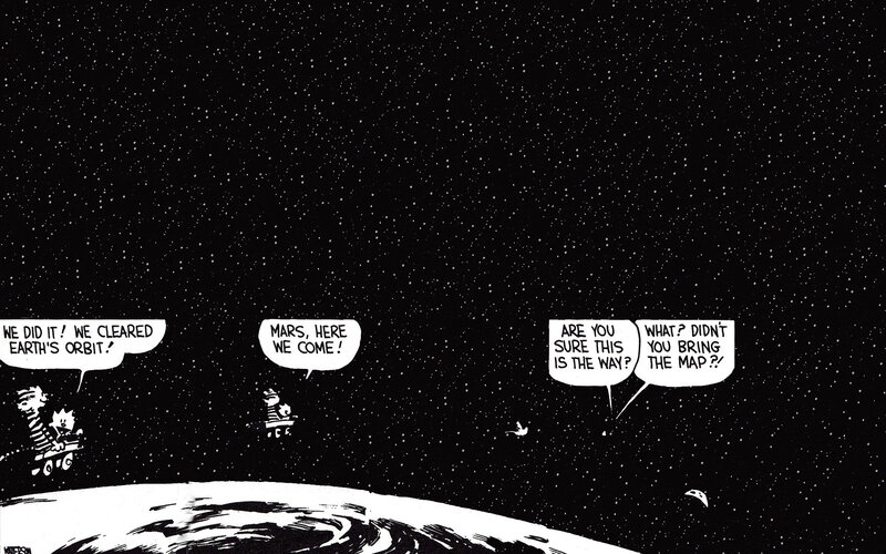 Calvin and Hobbes in Space — Black