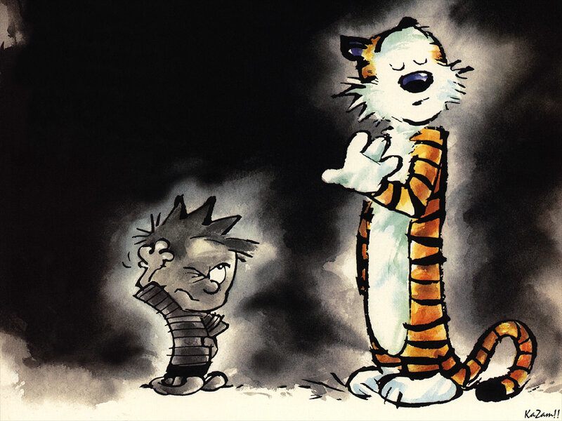 Calvin and Hobbes in the dark