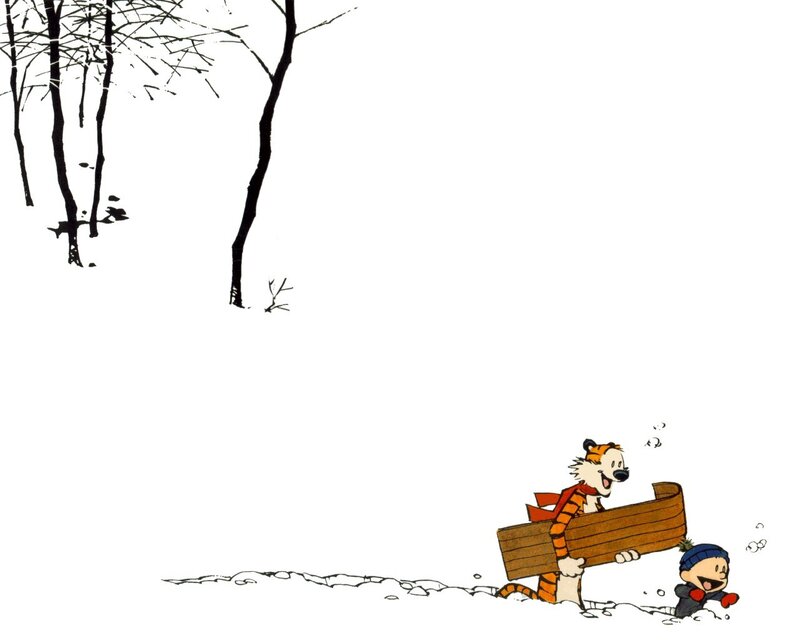 Calvin and Hobbes in the snow