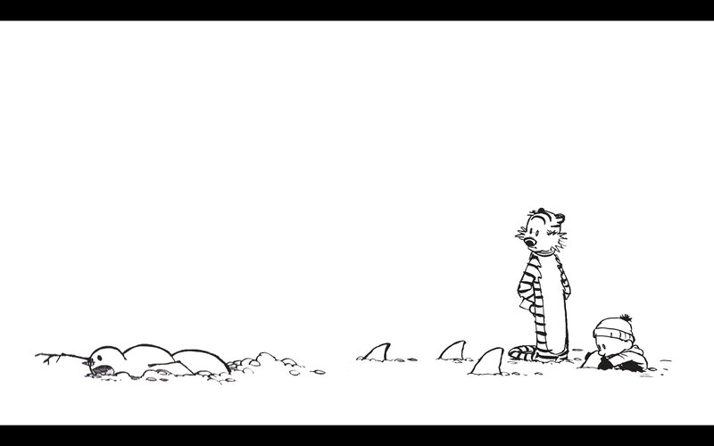 Calvin and Hobbes in the snow