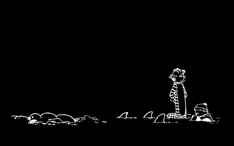 Calvin and Hobbes in the snow