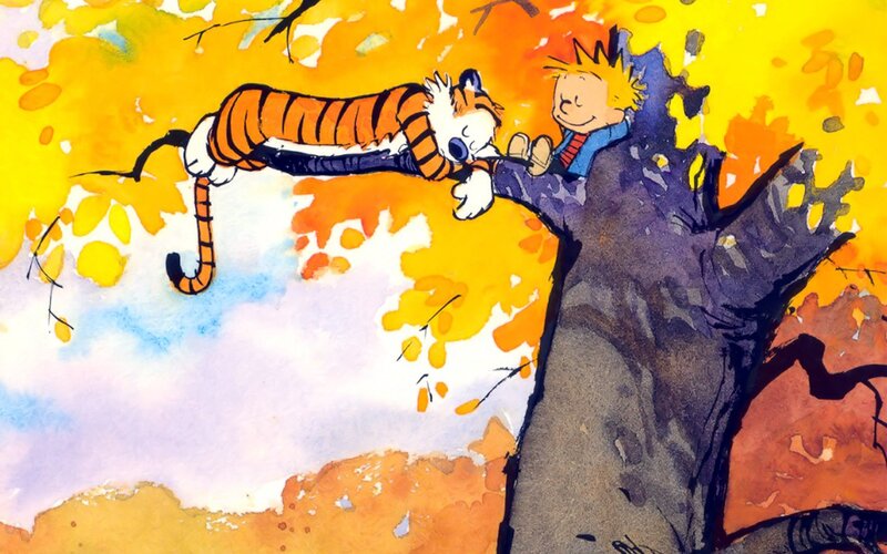Calvin and Hobbes in Tree