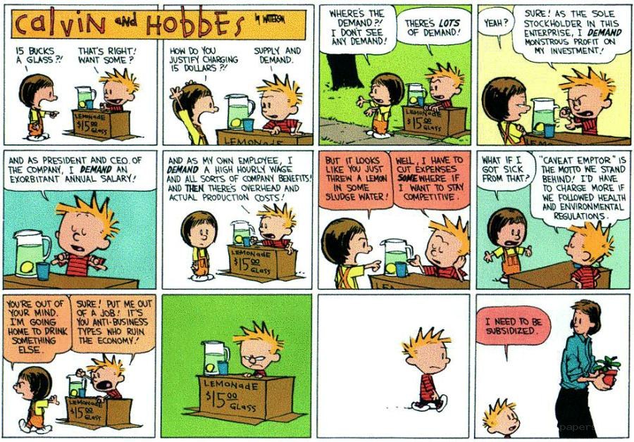 Calvin and Hobbes lemonade stand