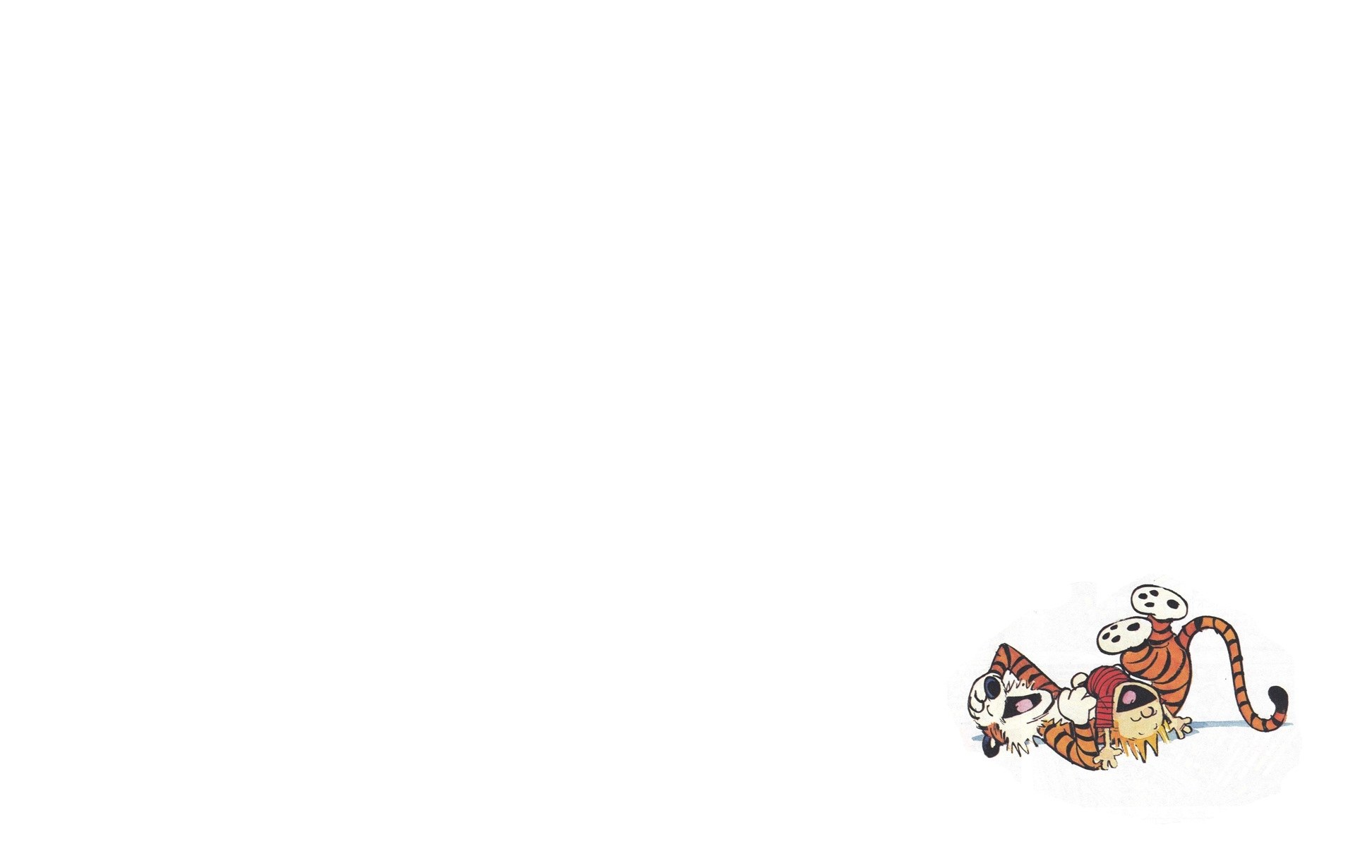 Calvin and Hobbes lying down
