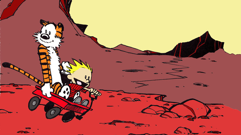 Calvin and Hobbes on a red planet