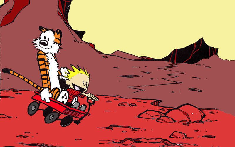 Calvin and Hobbes on a red planet