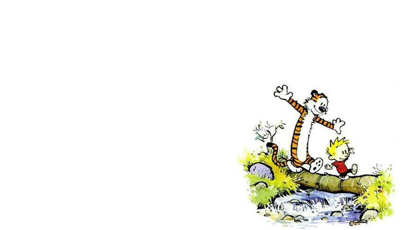 Calvin and Hobbes on Log
