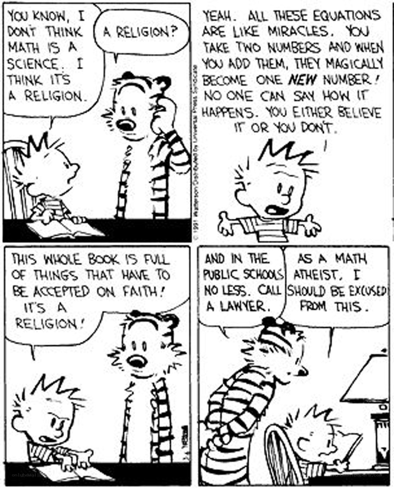 Calvin and Hobbes on math