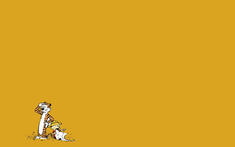 Calvin and Hobbes on yellow
