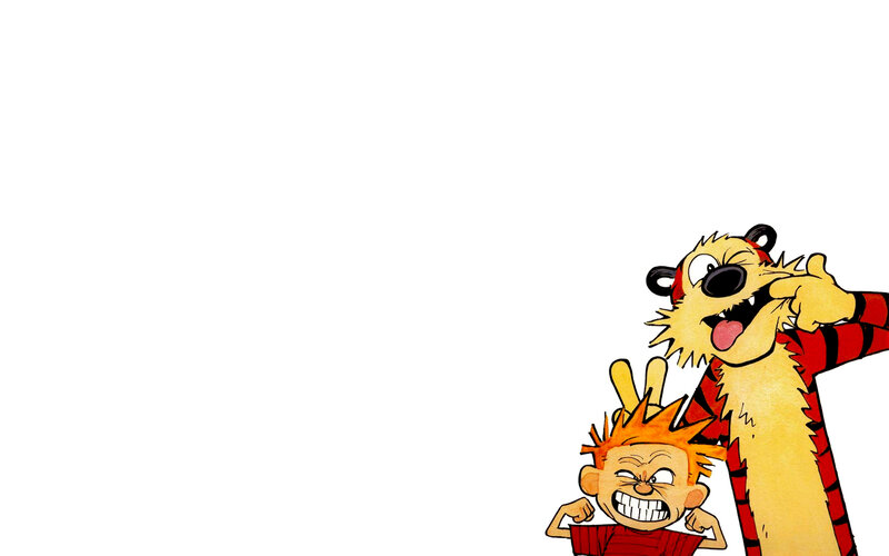 Calvin and Hobbes playful moment
