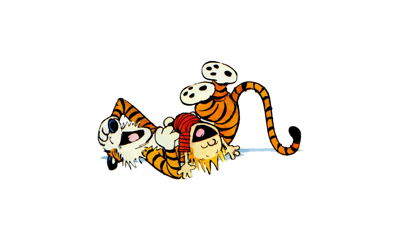 Calvin and Hobbes playing
