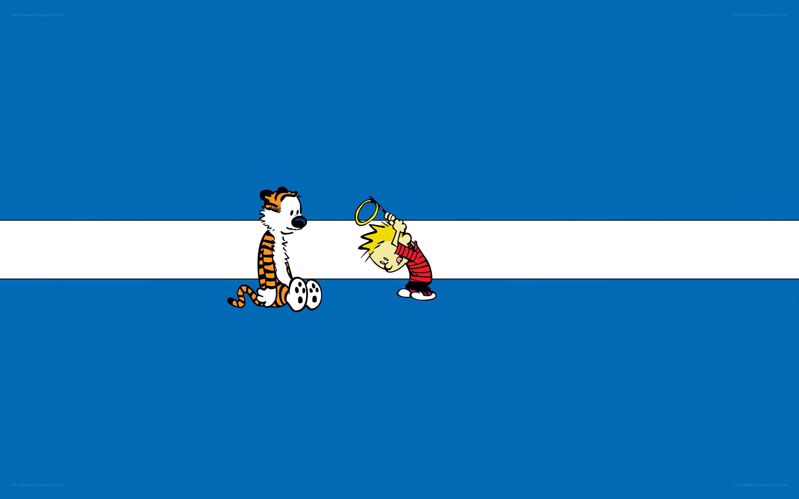 Calvin and Hobbes playing
