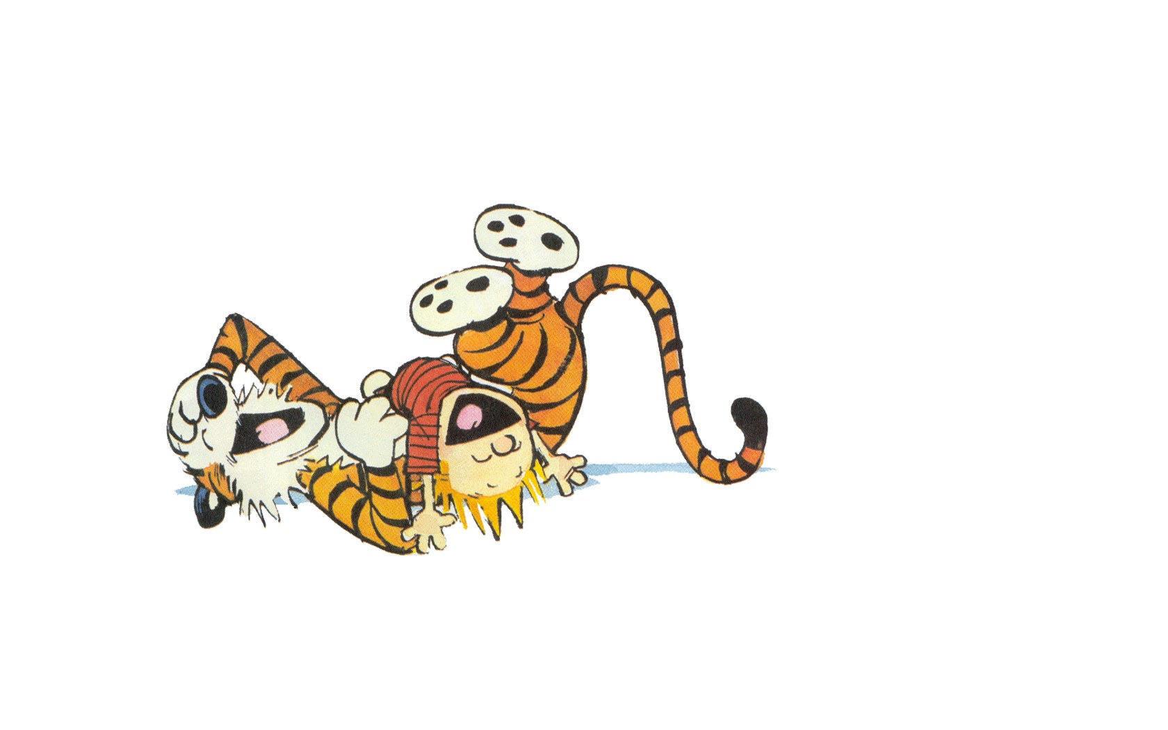 Calvin and Hobbes playing