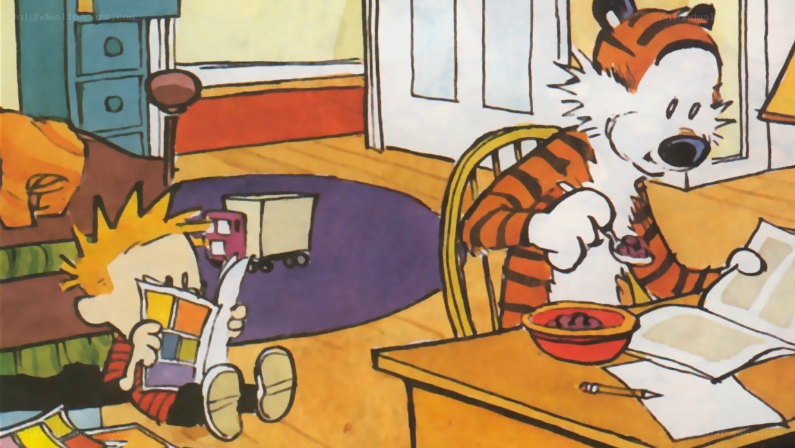 Calvin and Hobbes reading
