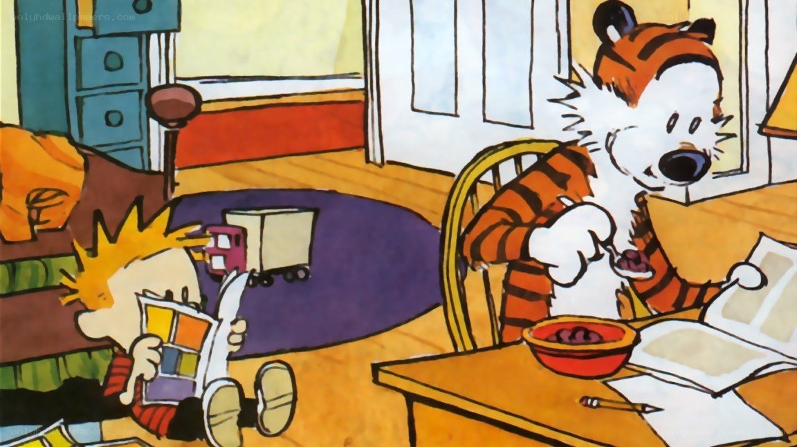 Calvin and Hobbes reading