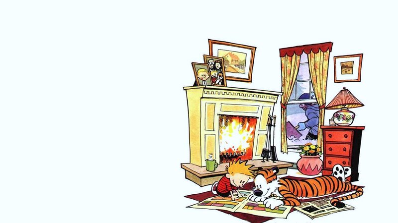 Calvin and Hobbes Reading — Yellow