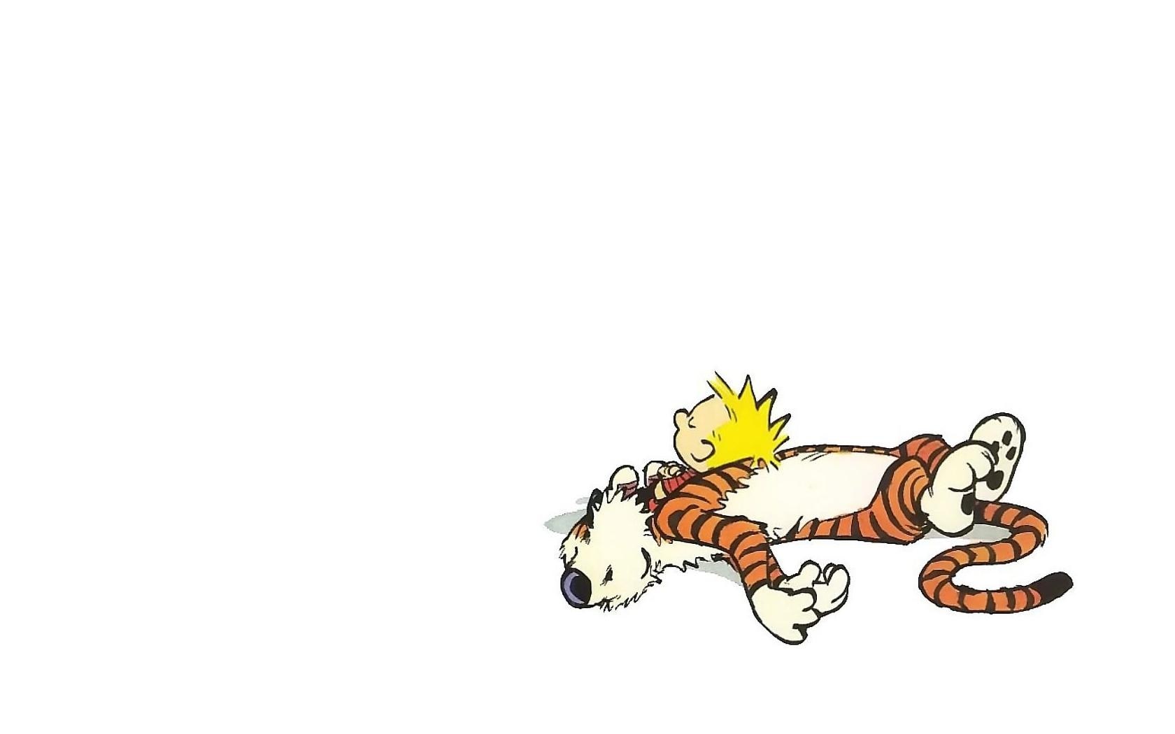 Calvin and Hobbes resting