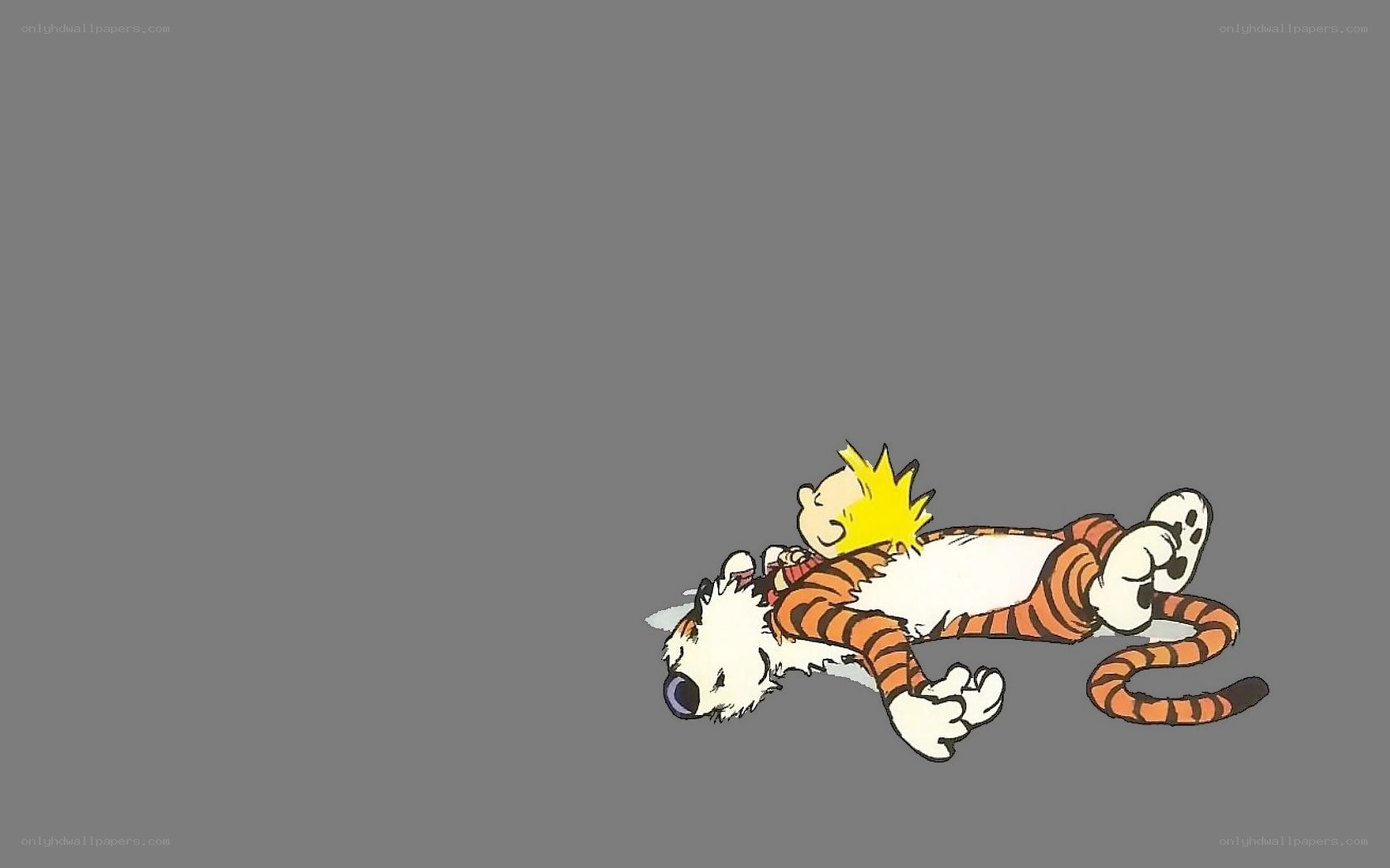 Calvin and Hobbes resting