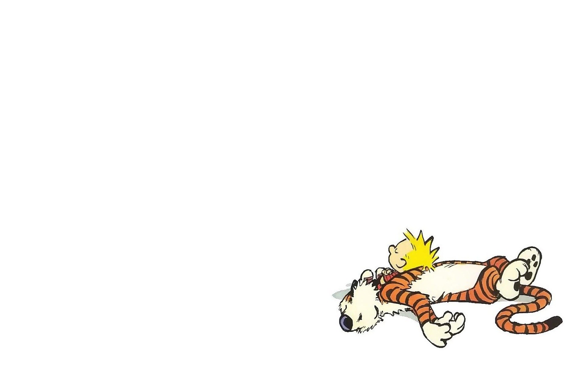 Calvin and Hobbes resting