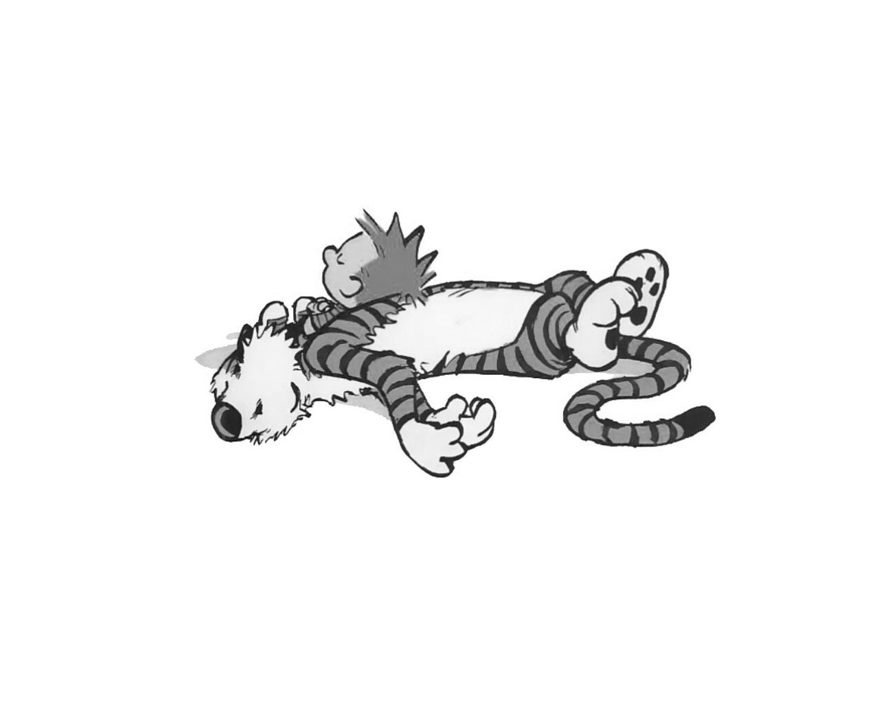 Calvin and Hobbes resting