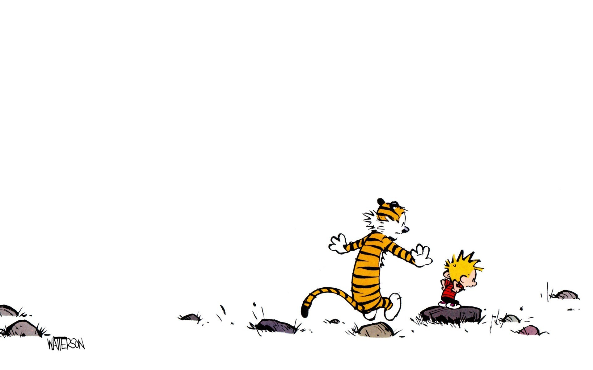 Calvin and Hobbes running
