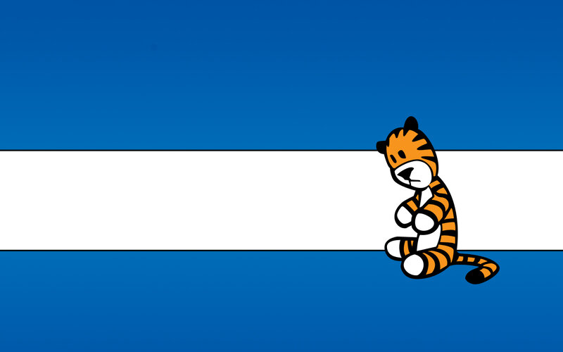 Calvin and Hobbes sitting