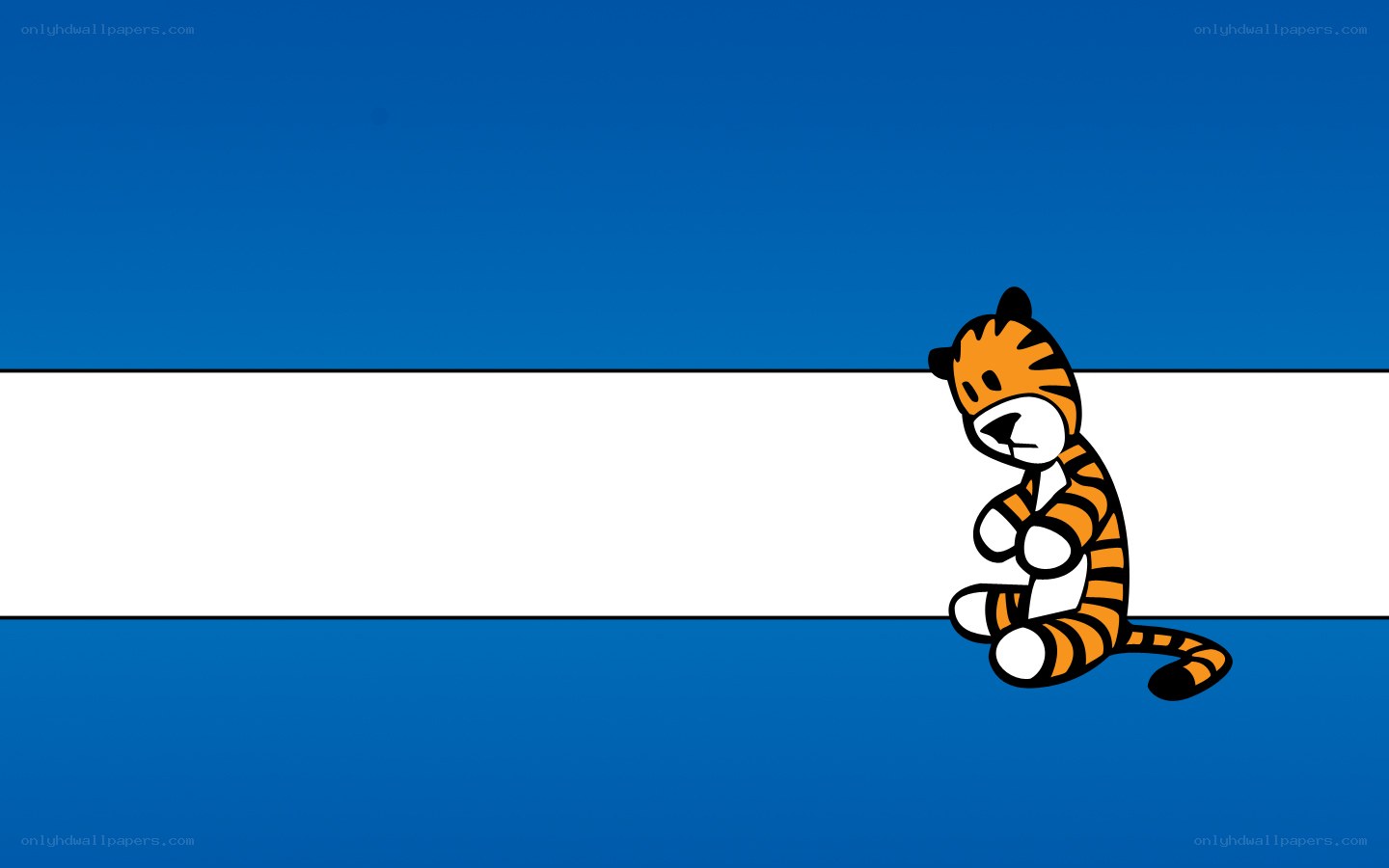 Calvin and Hobbes sitting