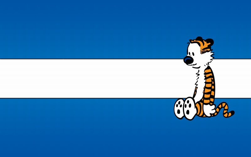 Calvin and Hobbes sitting
