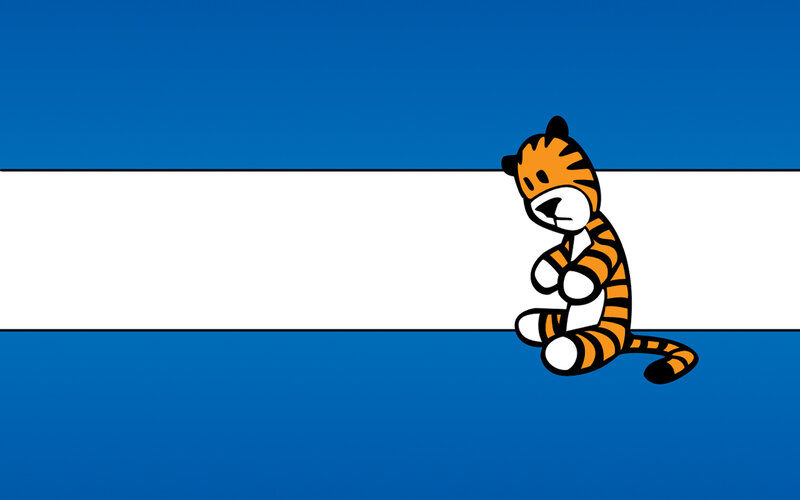 Calvin and Hobbes sitting