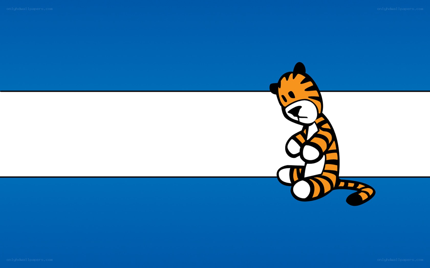 Calvin and Hobbes sitting