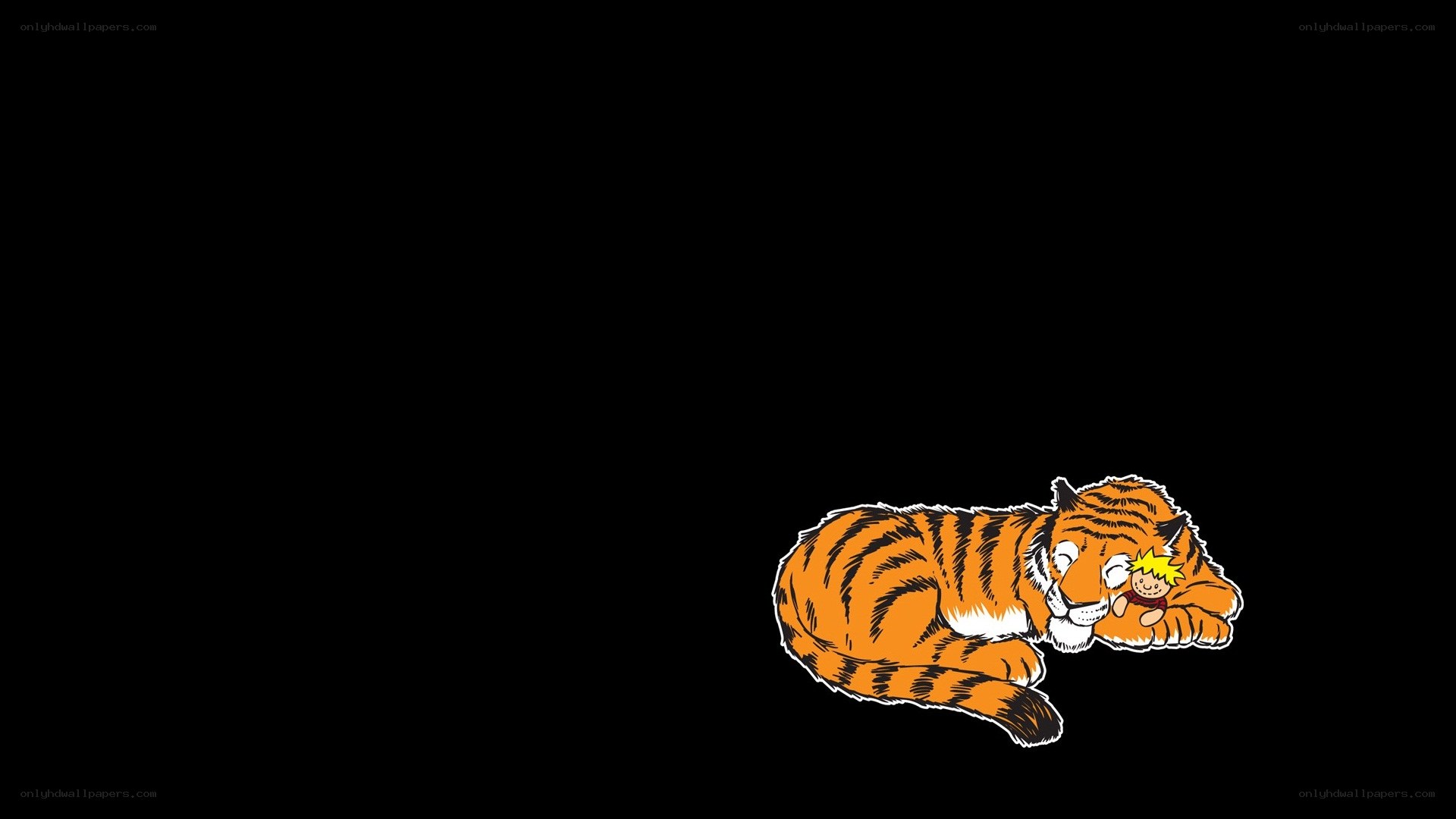 Calvin and Hobbes sleeping