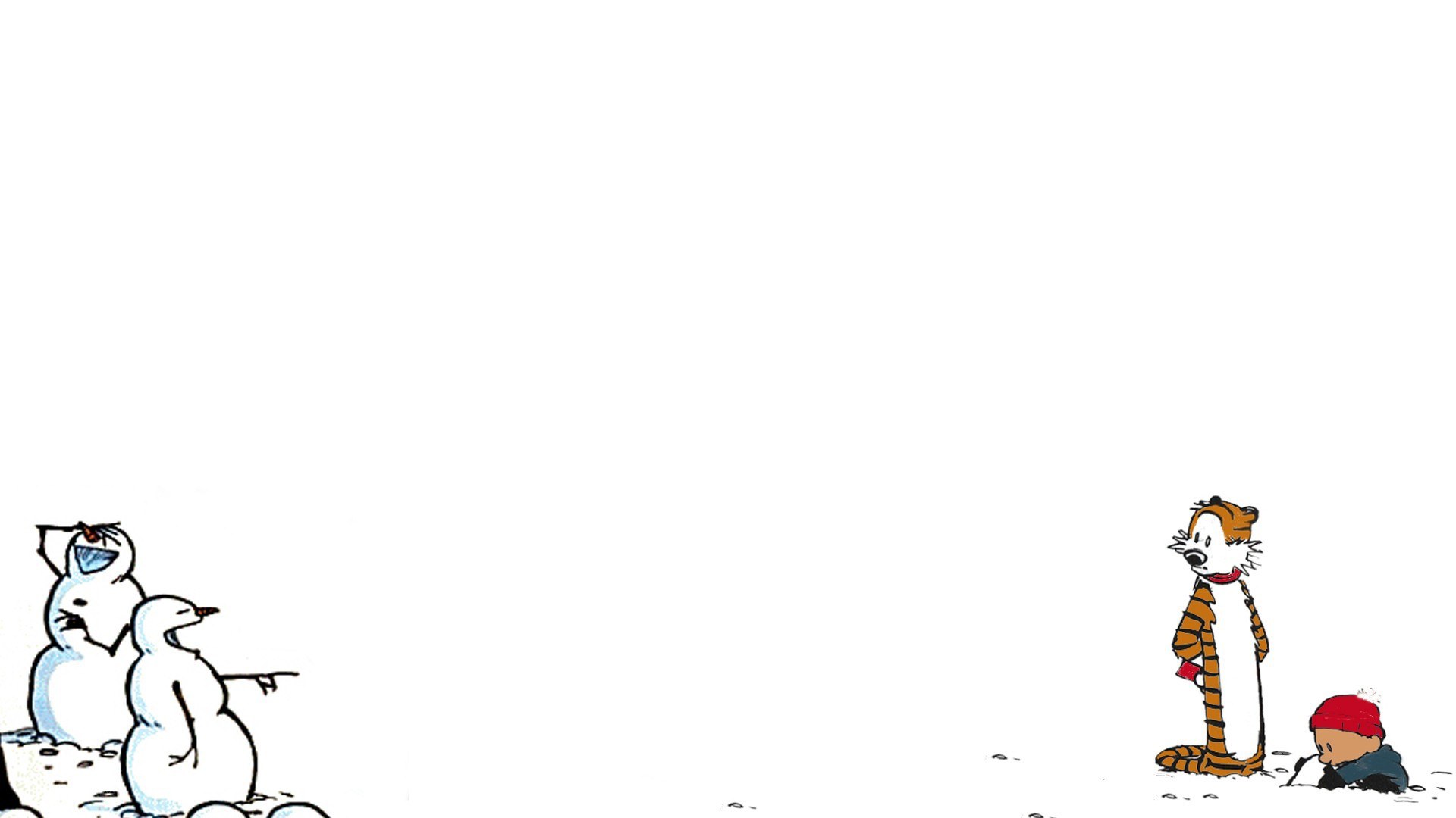 Calvin and Hobbes snow scene